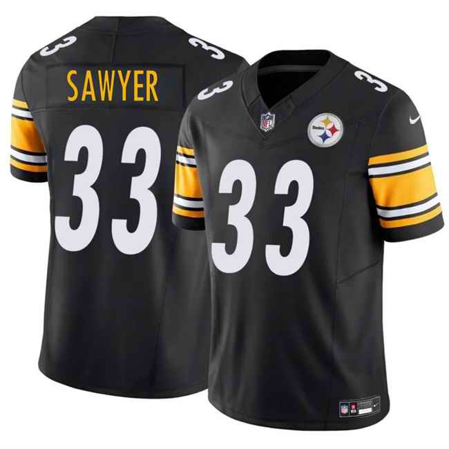 Men's Pittsburgh Steelers #33 Jack Sawyer Black 2025 Draft F.U.S.E. Vapor Limited Stitched Football Jersey